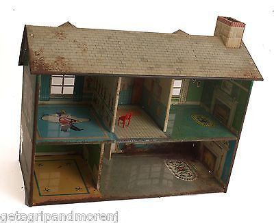 Tin cheap dollhouse 1960s