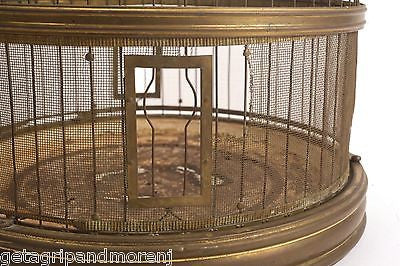 Brass Hendryx Bird Cage With Milk Glass Feeders,hanging Bird Cage, Antique  Bird Cage,small Bird Cage, Decorative 