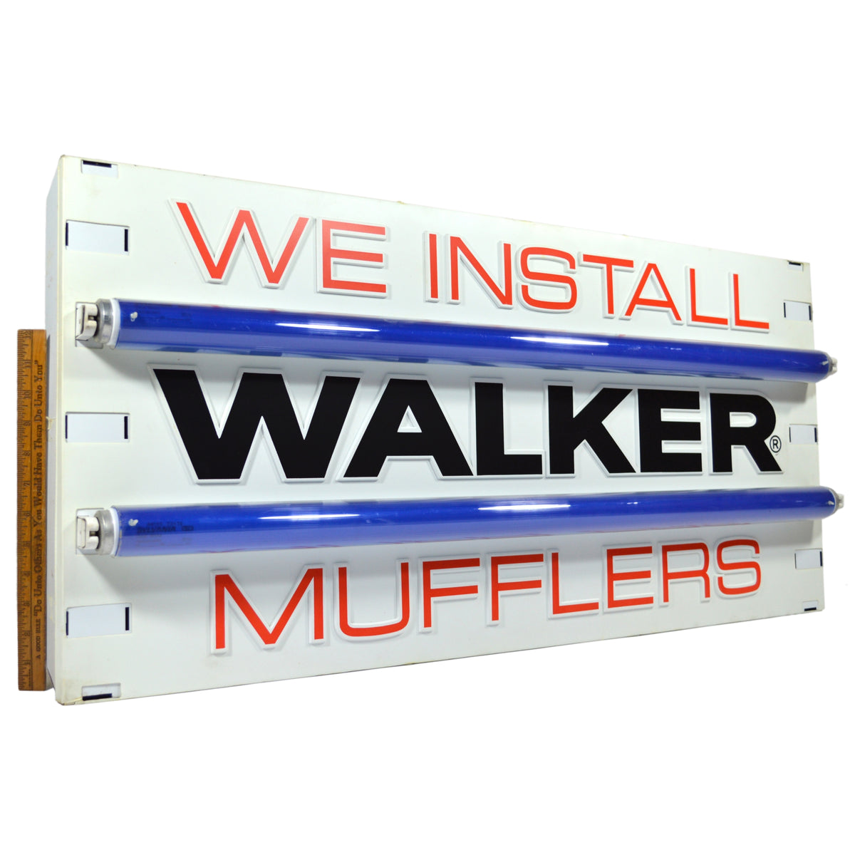 Vintage Illuminated Walker Quiet Flow store Muffler Sign Advertisement Shop Neon Light