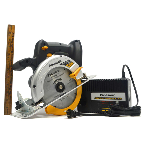 Briefly Used PANASONIC CORDLESS CIRCULAR SAW #EY3551 Blade & Charger *NO BATTERY