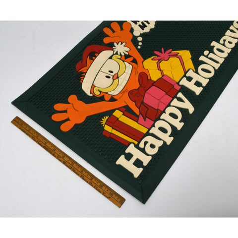 Vintage GARFIELD CHRISTMAS DOOR MAT "HAPPY HOLIDAYS...WHERE'S MY GIFT" c.1978