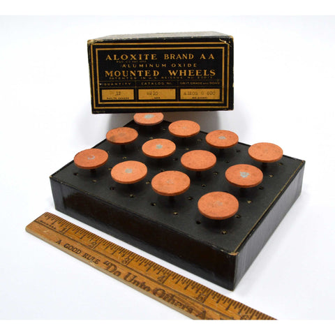 Vintage NOS "MOUNTED WHEELS" for H.S. Grinders by CARBORUNDUM Rare ORIGINAL BOX!