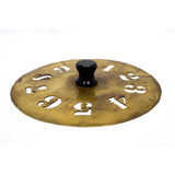 Antique BRASS NUMBERS STENCIL Hardwood Knob 7.5" DIAMETER #'s 0-9 Primitive Tool