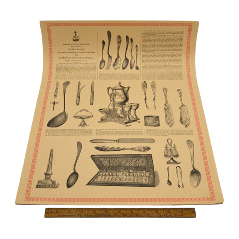 Vintage "DERBY SILVER COMPANY" ADVERTISING PRINT 17x22.5 WENTWORTH PRESS, 1971