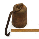 Antique HUGE CAST IRON 16 LB WEIGHT w/ ORIGINAL HOOK for Steelyard Beam Scale?