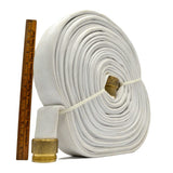 Multiple Available 100ft WHITE FIRE HOSE w "ACE" 1-1/2" BRASS COUPLINGS "USA-NH"