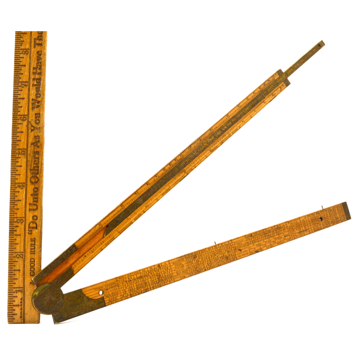 6 Brass-Bound Wood Ruler