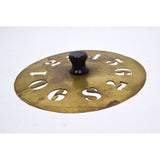 Antique BRASS NUMBERS STENCIL Hardwood Knob 7.5" DIAMETER #'s 0-9 Primitive Tool