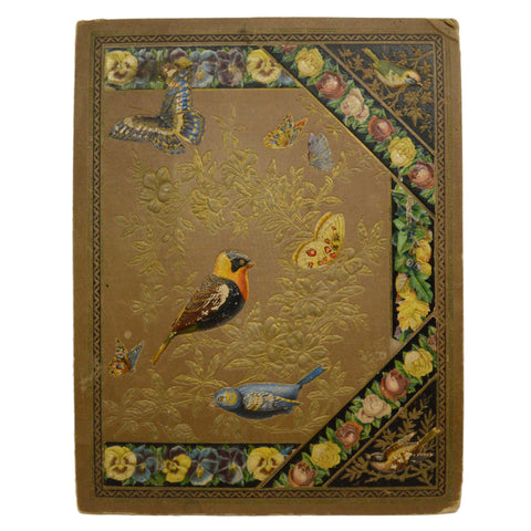 Antique TRADE CARD ALBUM 33-Pages of Cards ADVERTISING EPHEMERA SCRAPBOOK c.19th