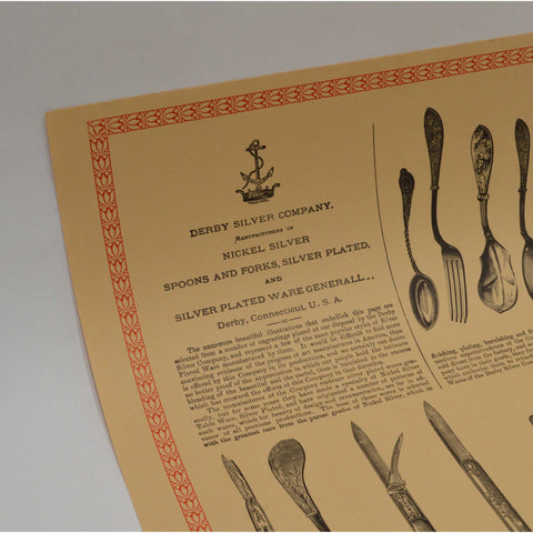 Vintage "DERBY SILVER COMPANY" ADVERTISING PRINT 17x22.5 WENTWORTH PRESS, 1971