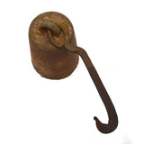 Antique HUGE CAST IRON 16 LB WEIGHT w/ ORIGINAL HOOK for Steelyard Beam Scale?