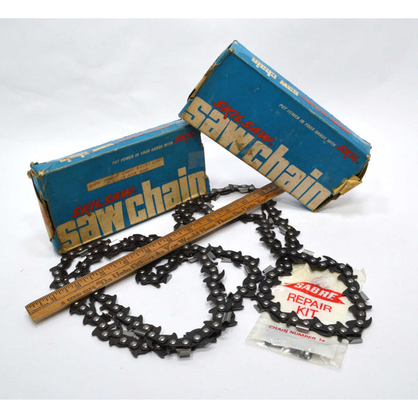 Vintage SKILSAW CHAINSAW CHAIN Lot of 2 Replacement SKIL/SABRE SAW CHAINS in Box