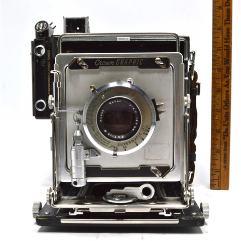 GRAFLEX 4X5 CROWN GRAPHIC CAMERA Kodak Ektart 127mm f4.7 + KALART RANGE FINDER!!