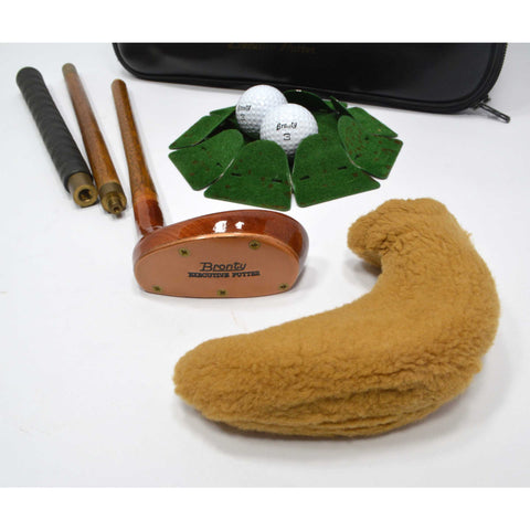 Briefly Used "BRONTY EXECUTIVE PUTTER" Screw-Together Club HOLE/CUP Balls + CASE