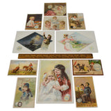 Antique Advertising TRADE CARD Lot of 11 "CLARK'S O.N.T. SPOOL COTTON" Mile-End