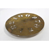 Antique BRASS NUMBERS STENCIL Hardwood Knob 7.5" DIAMETER #'s 0-9 Primitive Tool