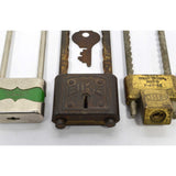 VTG/Antique BICYCLE PADLOCK Lot of 3 Old Cycling Locks CORBIN GlobeMaster "BIKE"