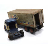 Vintage MARX LUMAR "SHOP ACME MARKETS" TRUCK Pressed Steel TOY GROCERY TRAILER