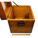 Vintage "ASHCROFT DEAD WEIGHT GAUGE TESTER" WOOD BOX Finger-Jointed TOOL CASE