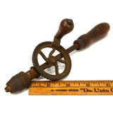 Antique HAND CRANK EGG BEATER DRILL Unusual 8.75" Small UNBRANDED Superb Patina!