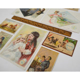 Antique Advertising TRADE CARD Lot of 11 "CLARK'S O.N.T. SPOOL COTTON" Mile-End