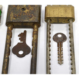 VTG/Antique BICYCLE PADLOCK Lot of 3 Old Cycling Locks CORBIN GlobeMaster "BIKE"