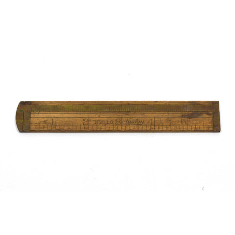 Vintage LUFKIN No. 016 BOXWOOD & BRASS CALIPER 6" Pocket Slide-Rule GREAT PATINA