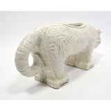 Vintage WEIRD "ITALY" ART POTTERY ANIMAL 13" White Ceramic DOG-BEAR-WOLF Figure