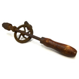 Antique HAND CRANK EGG BEATER DRILL Unusual 8.75" Small UNBRANDED Superb Patina!