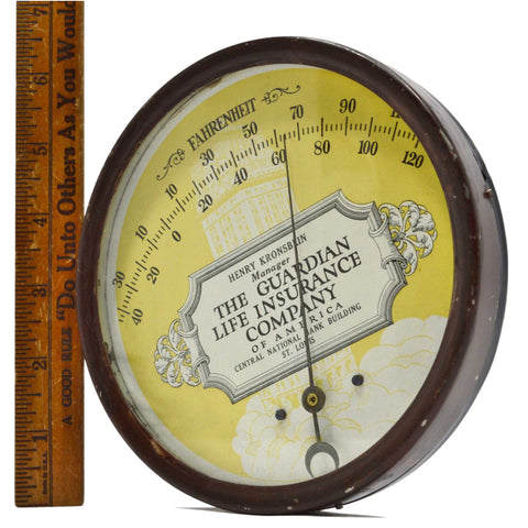 Vintage ADVERTISING THERMOMETER Rare! 6" "THE GUARDIAN LIFE INSURANCE COMPANY"
