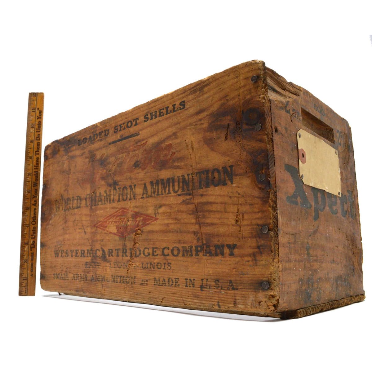 Vintage Handcrafted Wood Ammunition Box