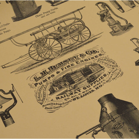 Vintage "L.M RUMSEY CO" ADVERTISING PRINT Railway Supplies WENTWORTH PRESS, 1971