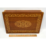 Vintage INLAID & LACQUERED WOOD TRINKET CHEST *Broken Music Box* & MISSING FEET