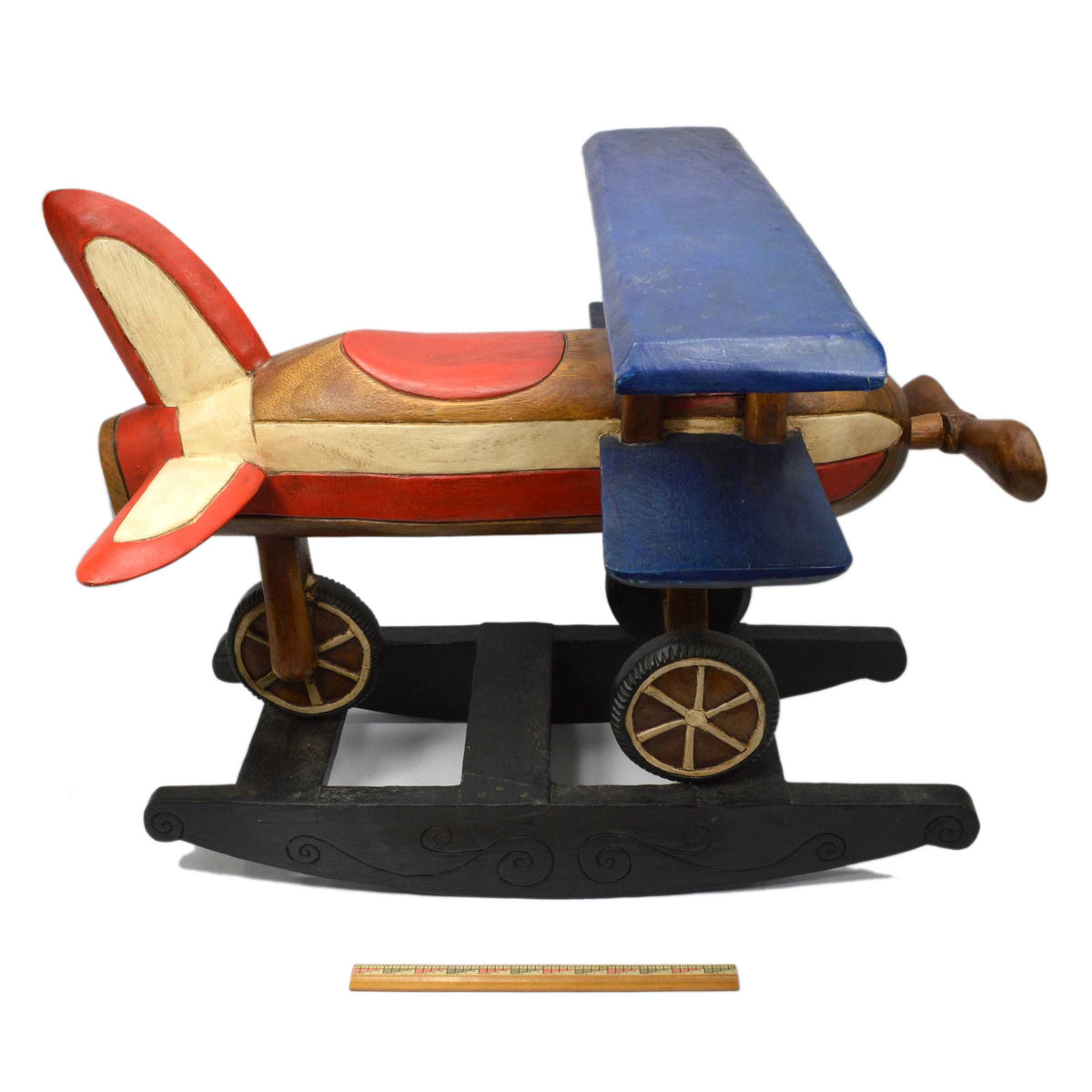 Wooden rocking hot sale airplane