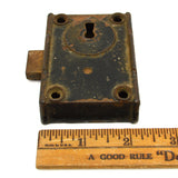 Antique DAVENPORT MALLORY RIM LOCK + Key! "D.M. & CO. NEW HAVEN" c.1861-67 Rare!