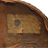 Antique LEATHER TOP HAT BOX by "YOUNG BROS." of NY w/ ORIGINAL MONEY ORDER TAGS