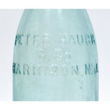 Antique GLASS SODA-BEER BOTTLE 13 oz., Aqua "PETER HAUCK & CO. HARRISON, N.J."