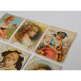 Antique Advertising TRADE CARD Lot of 6 "NEW HAVEN NAILS" Victorian Portraits NH