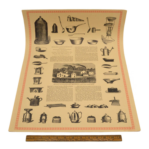 Vintage "BENHAMS...TIN WARES" ADVERTISING PRINT Housewares WENTWORTH PRESS, 1971