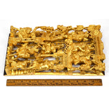 Exquisite Old CARVED WOOD OPENWORK PANEL Gold-Gilt/Gilded IMPERIAL CHINESE SCENE