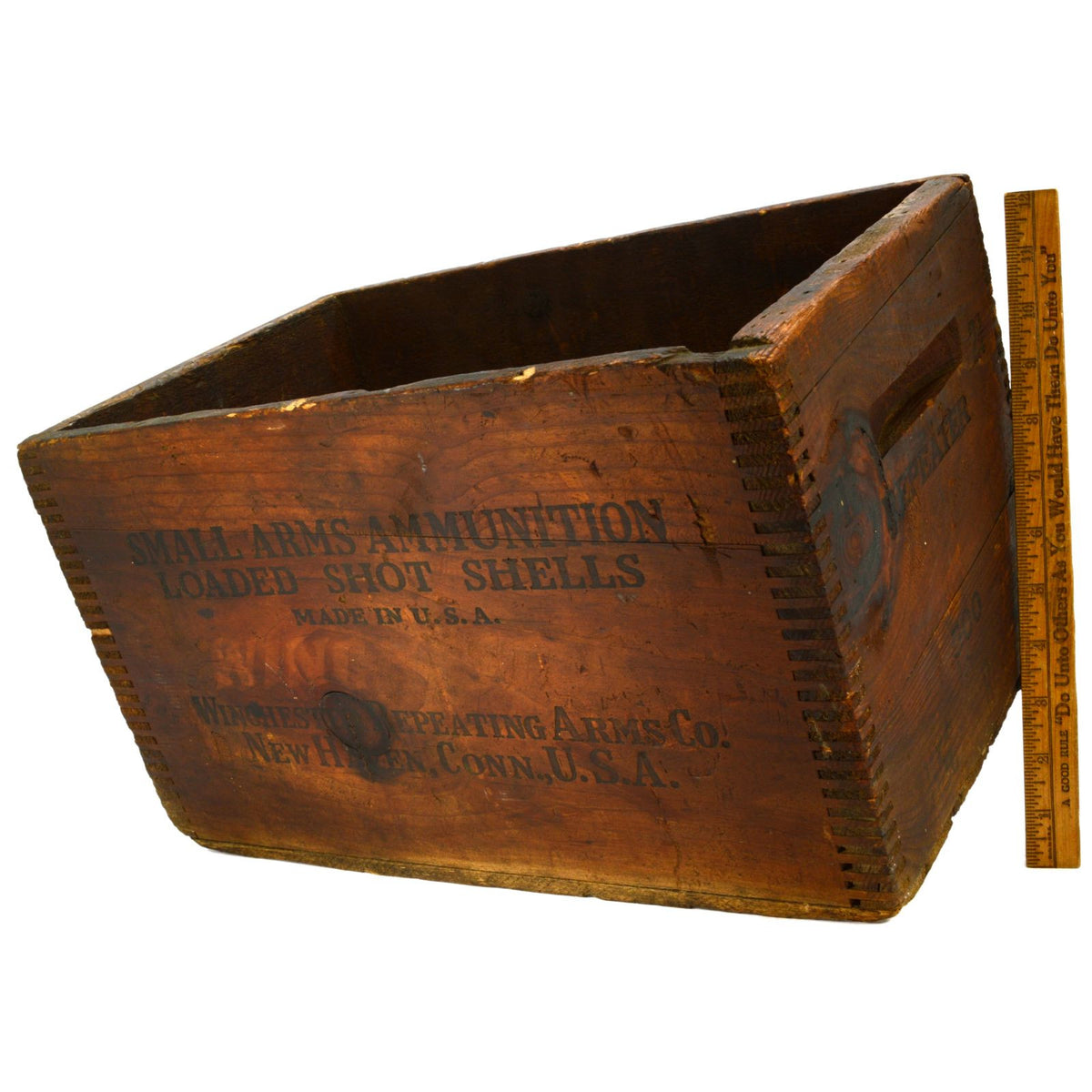Vintage WINCHESTER WOOD AMMO CRATE 15x10x9 Repeater SMALL ARMS