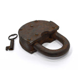 Antique BIG 4.25" IRON PADLOCK Unbranded/Unusual "41 PACK"? Treasure Chest JAIL