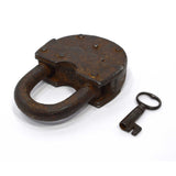 Antique BIG 4.25" IRON PADLOCK Unbranded/Unusual "41 PACK"? Treasure Chest JAIL
