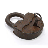 Antique BIG 4.25" IRON PADLOCK Unbranded/Unusual "41 PACK"? Treasure Chest JAIL