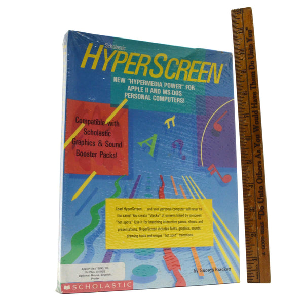 Factory Sealed! APPLE IIe SCHOLASTIC "HYPERSCREEN" Computer Software c.1980s NEW!