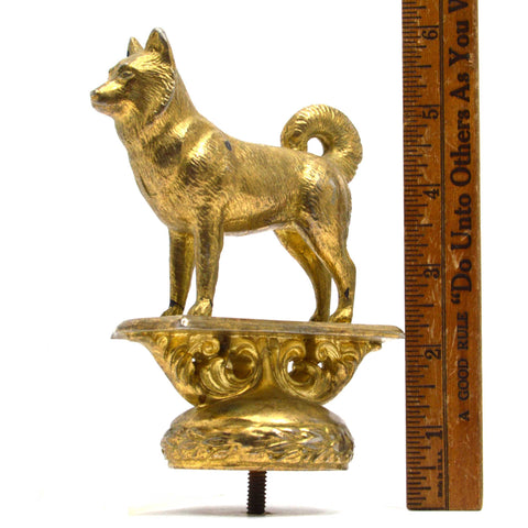 Vintage BRASS DOG FINIAL/ORNAMENT by GLADYS BROWN for DODGE MFG. CO, NJ "1950-1"