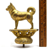 Vintage BRASS DOG FINIAL/ORNAMENT by GLADYS BROWN for DODGE MFG. CO, NJ "1950-1"