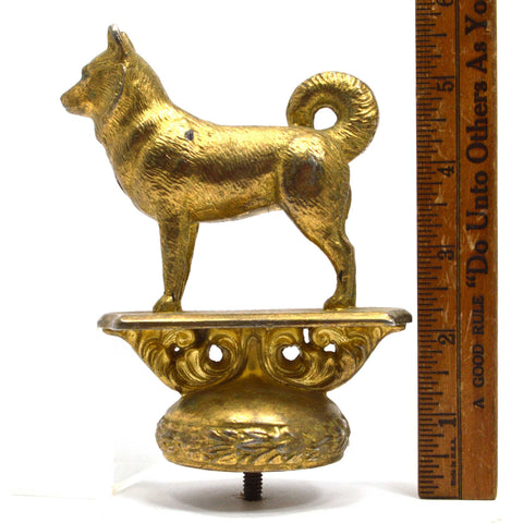 Vintage BRASS DOG FINIAL/ORNAMENT by GLADYS BROWN for DODGE MFG. CO, NJ "1950-1"