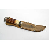 Vintage TRAMONTINA Brasil "INOX-STAINLESS" HUNTING KNIFE 5" Fixed Blade + SHEATH