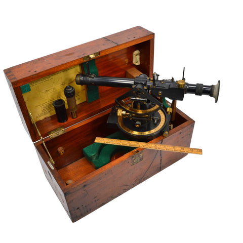Antique "DIRECTOR No. 5" TRANSIT by E.R WATTS & SON c1917" #4558 in DOVETAIL BOX